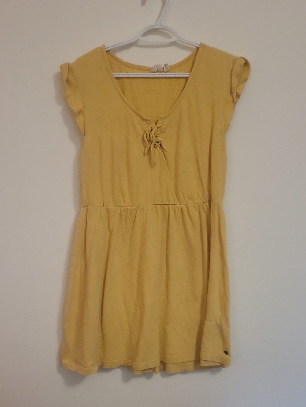 Roxy Yellow Tie-Front Mini Dress